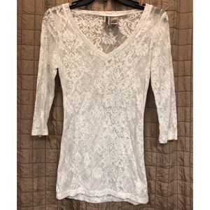 White Lace Shell Blouse Small